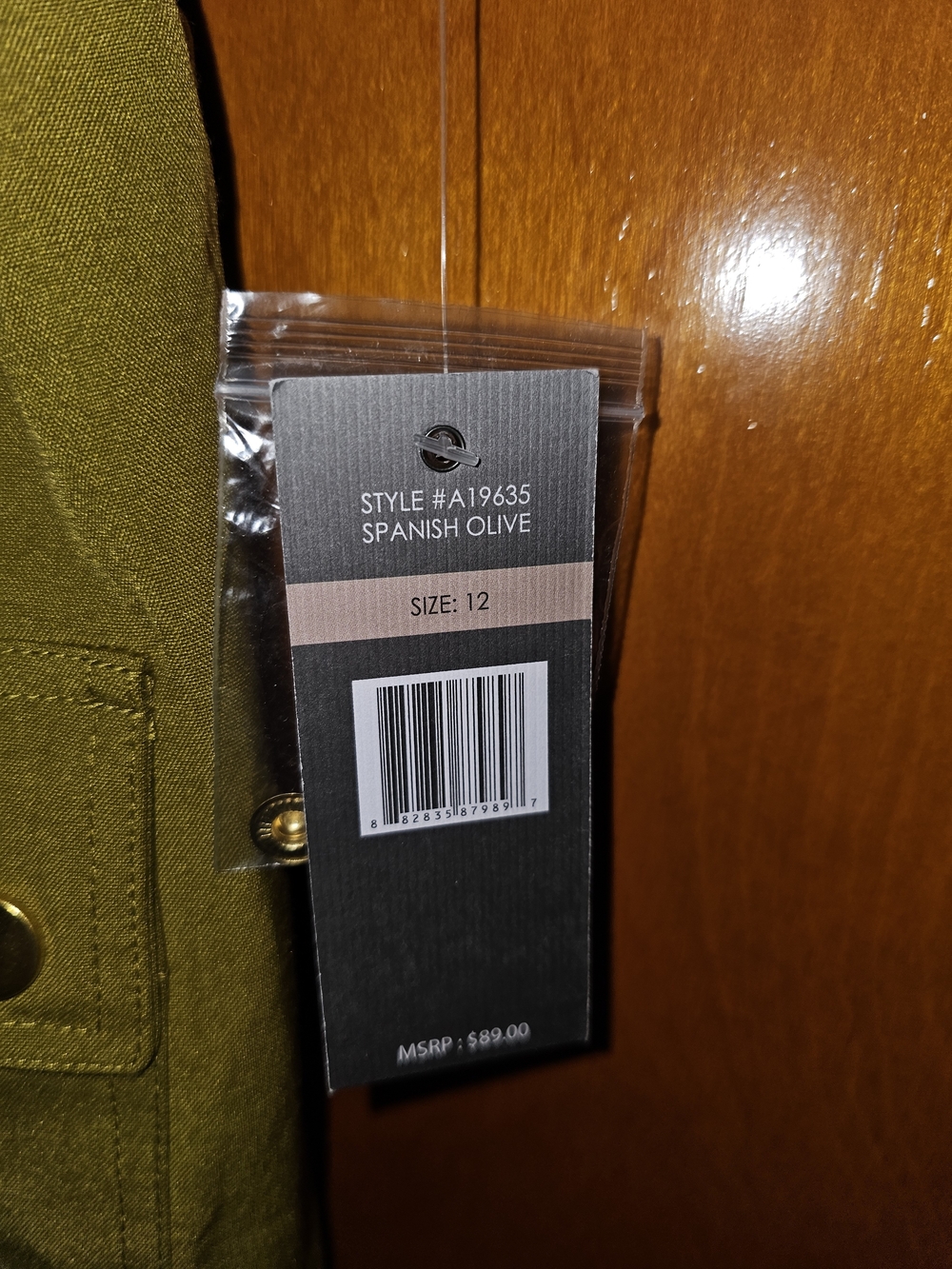 Sharagano Olive Utility Zip-Front Belted Shirt Dress 12 NWT - Picture 3 of 9